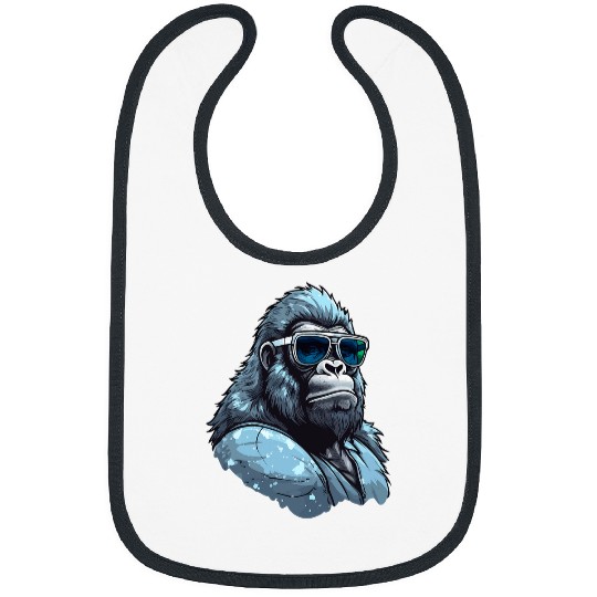 Owl Pet Gorilla Face Angry Growling Scary Silverback Gorilla Bibs