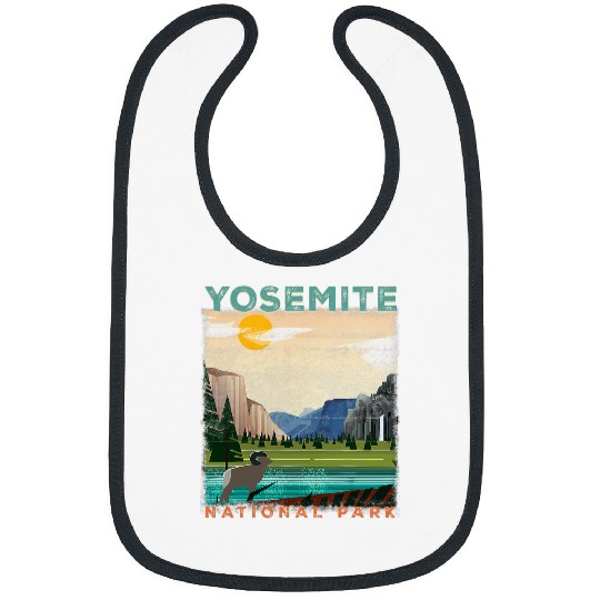 Yosemite Nature Park Wyoming Mountains Hiking Outdoors Retro Bibs