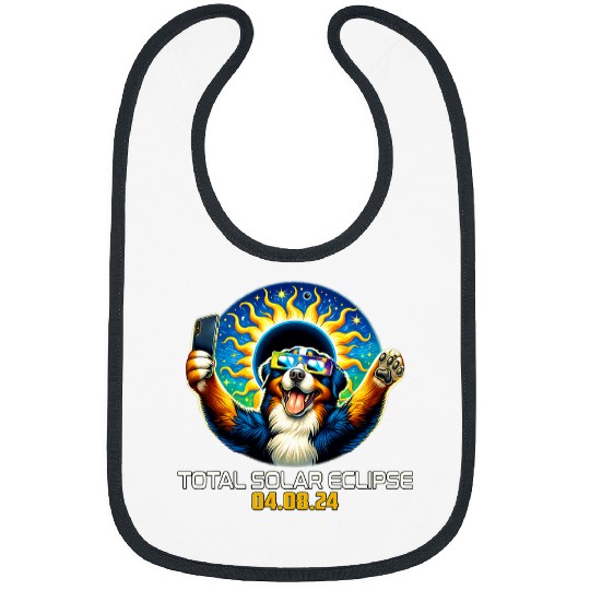 Bernese Mountain Dog Taking Selfie Solar Eclipse Bibs