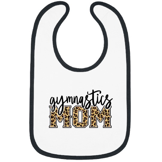 Gymnastics Mom Leopard Print Womens Proud Gymnast Mother Bibs