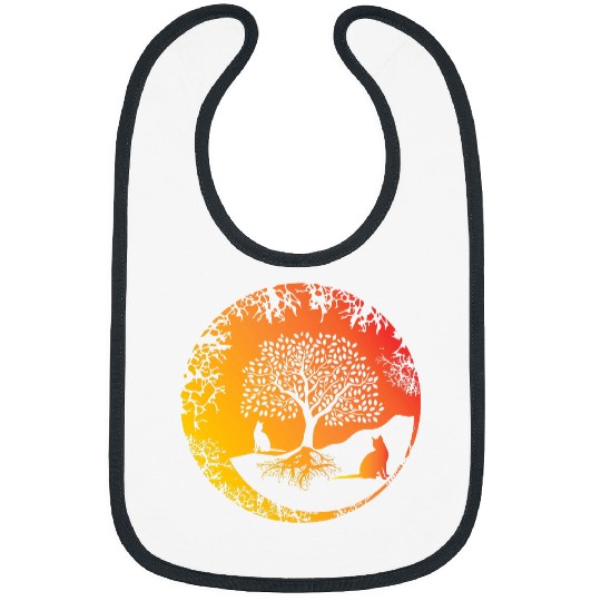 Tree of Life Cat Miao Funny Celtic Viking Yoga Bibs