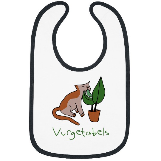 Lacrosse Gift Funny Unisex Cat Eating Houseplant Humorous Vegetable Bibs
