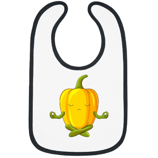 Lacrosse Gift Funny Yoga Vegetable Meditating Bell Pepper Bibs