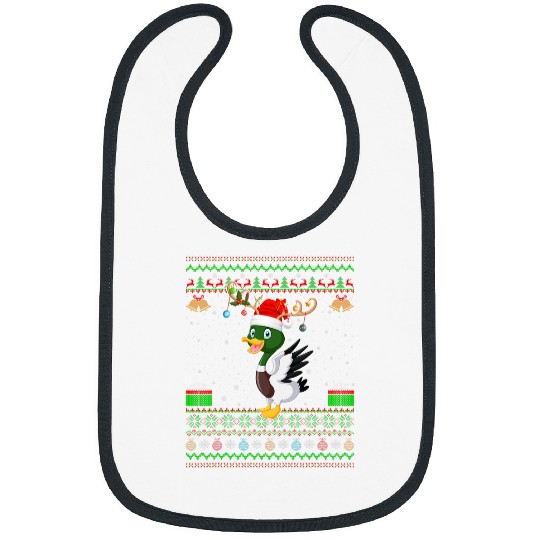 Duck Pet Reindeer Santa Hat Matching Ugly Mallard Duck Christmas Bibs