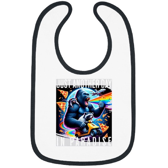 Raccoon Pet Another Day In Paradise Weird Cringe Raccoon Gorilla Bibs