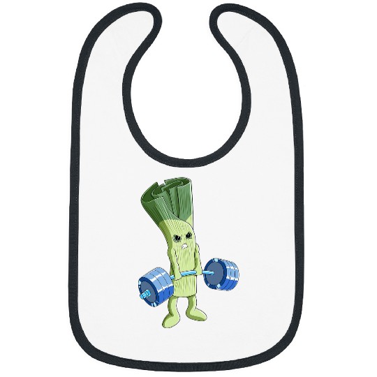 Lacrosse Gift Funny Weightlifting Vegetable Leek Bibs