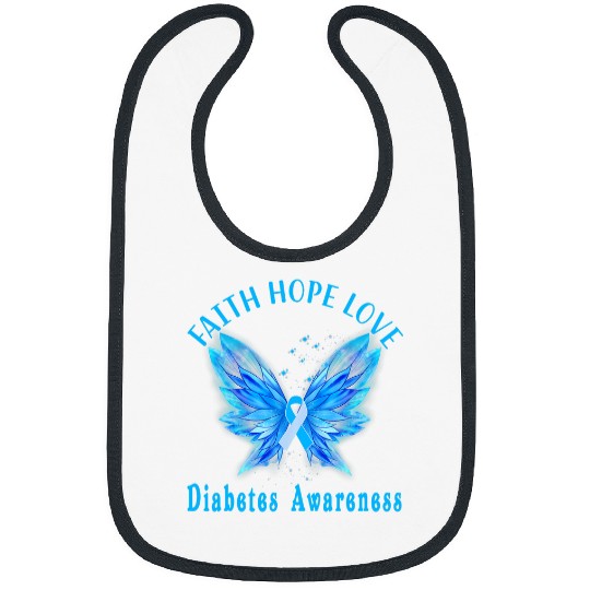 faith hope love butterfly diabetess awareness month Bibs