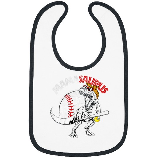 Baseball and Softball Mothers Day Mom Leopard Mamasaurus Bibs