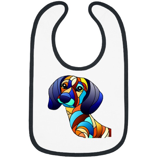 Dachshund Chiweenie Wiener Dog Stained Glass Style Dogs Bibs