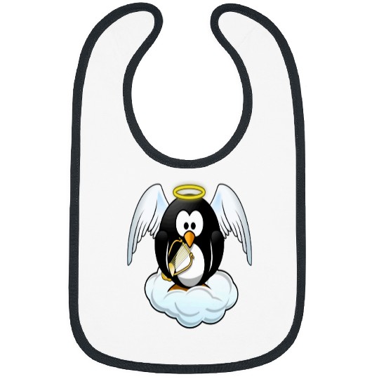 Penguin Pet Christmas Angel Penguin With Gold Harp And Halo Bibs
