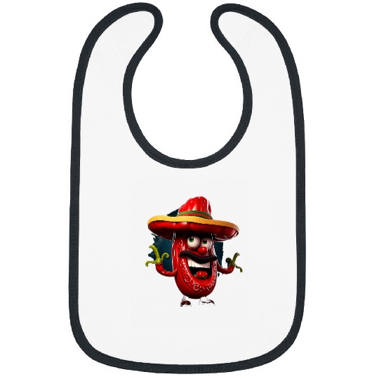 Lacrosse Gift Chili Hot Pepper Mexican Sombrero Cinco de Mayo 21 Bibs