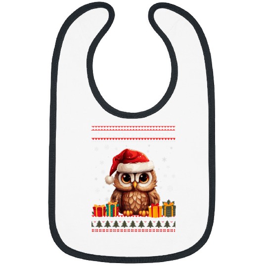 Owl Pet Christmas Owl Santa Hat Ugly Christmas Sweater Bibs