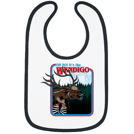 Oh No Its The Wendigo Funny Retro 80s Cryptid Bibs