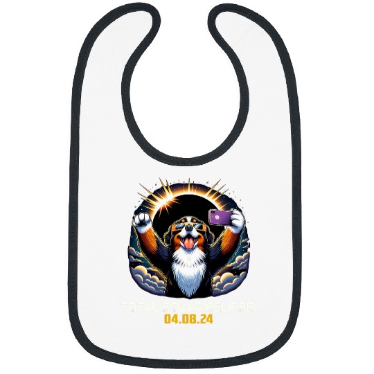 Bernese Mountain Dog Selfie Solar Eclipse Bibs