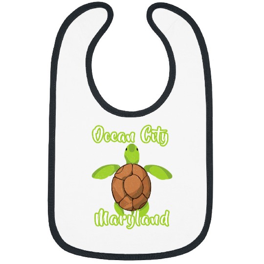 Turtle Pet Ocean City Maryland Beach Whimsy Cute Loggerhead Turtle Bibs