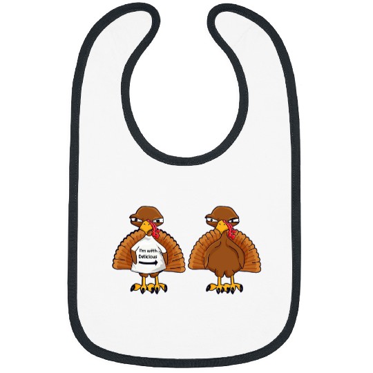 Lacrosse Gift Christmas Funny Turkey Design Im With Delicious 2 Bibs