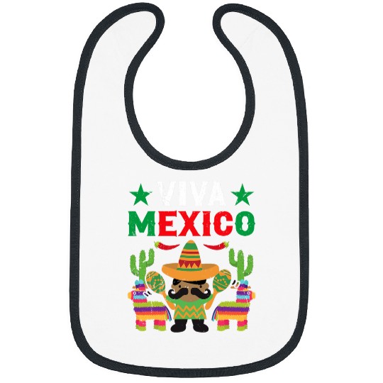 Viva Mexico Boy Girl Maracas Guitar Mexican Independence Bibs