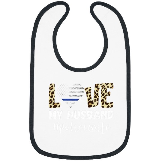 Womens Police Officer Leopard Love Police Wife Proud Thin Blue Line Bibs