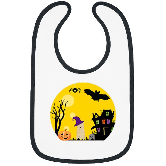 Australian Terrier Dog Halloween Costume Spooky Full Moon 2 Bibs