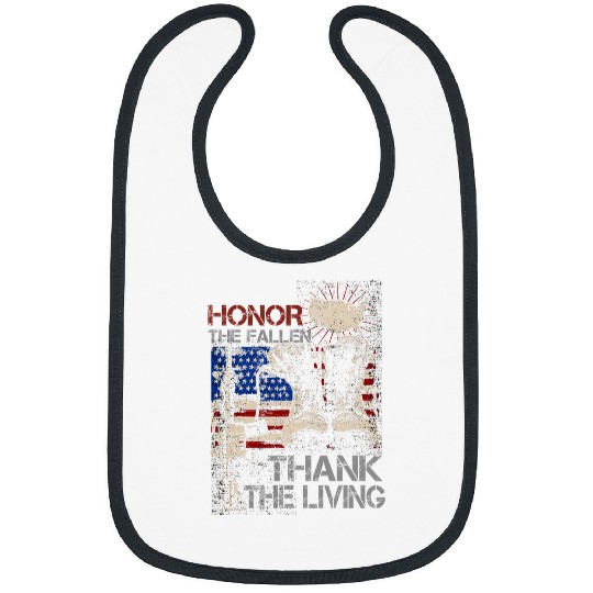 Us Flag Honor The Fallen Memorial Day 4Th Of July Bibs