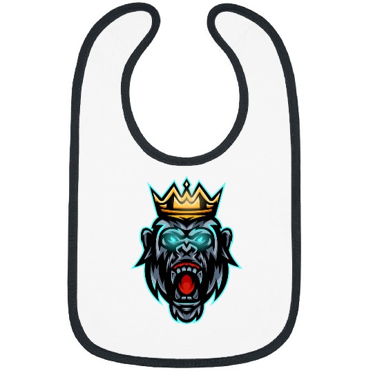 Owl Pet Gorilla Face Angry Growling Scary Silverback Gorilla King Bibs