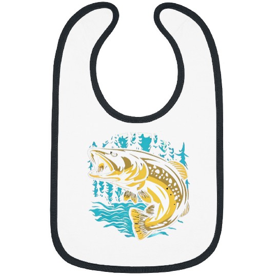 Walleye Fishing Sauger Fisherman Pine Forest Bibs