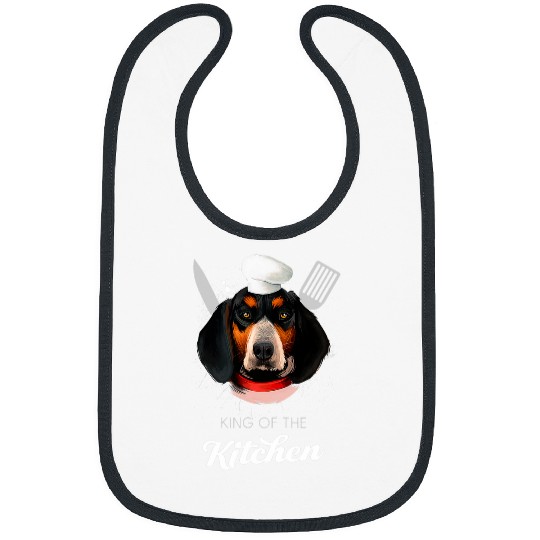 Bluetick Coonhound King of the Kitchen Funny Cooking Dog Bibs