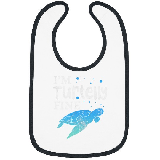 Turtle Pet Im Turtelly Fine Beach Ocean Marine Animal Grunge Bibs