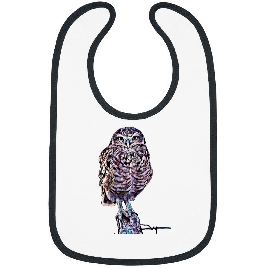 Owl Pet Watercolor Filter Barn Owl design for Men Owl Lover Bibs