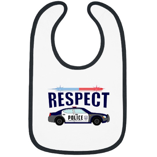 Respect The Police Car Lights Law enforcement support Bibs