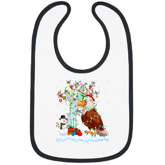 xmass Element Tree Lighting Santa Hawk Bird Christmas Bibs