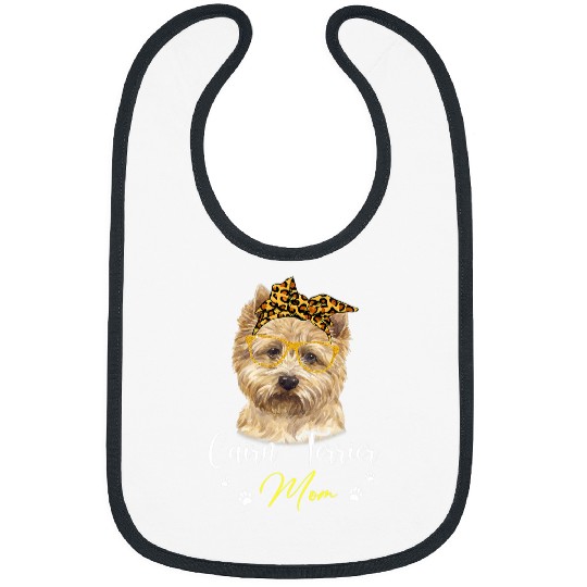 cairn terrier mom leopard print dog lovers Bibs