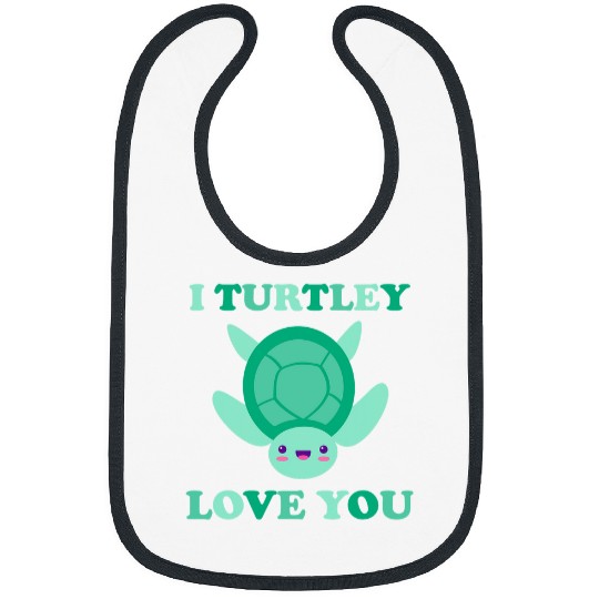 Turtle Pet I Turtlely Love You Turtle Tortoise Valentines Day Couples Bibs