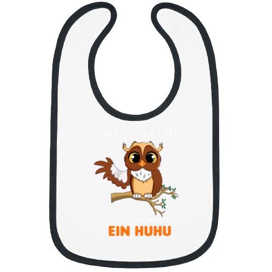 Owl Pet Was Sits In Tree And Waving Uhu Huhu Bibs