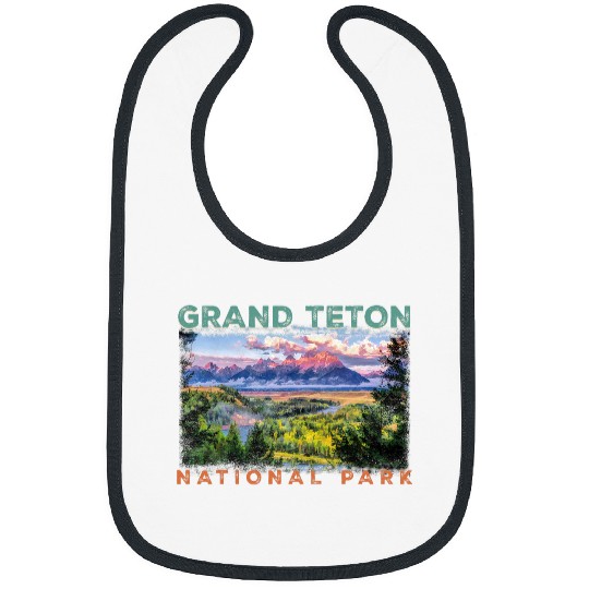 Retro Grand Teton National Park Wyoming Est 1929 Hiking 9 Bibs