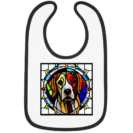 Brittany Spaniel Colorful Stained Glass Bibs