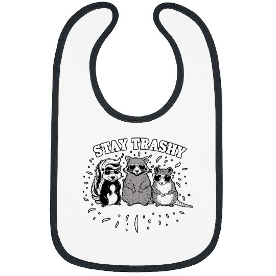 Raccoon Pet Stay Trashy Raccoon Opossum 3 Bibs
