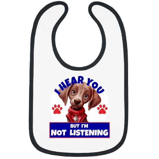 Funny Weimaraner Dog Breed Pet Owner Fur Baby Adults Women Bibs