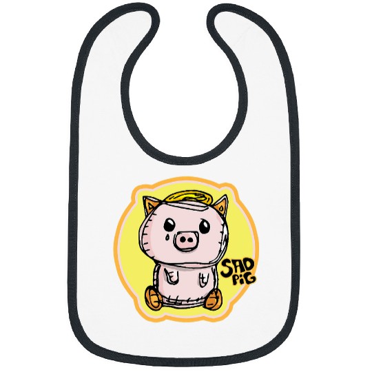 Loves Pigs Sad PIg Love for Men Women Kids Boys Girls Youth Bibs