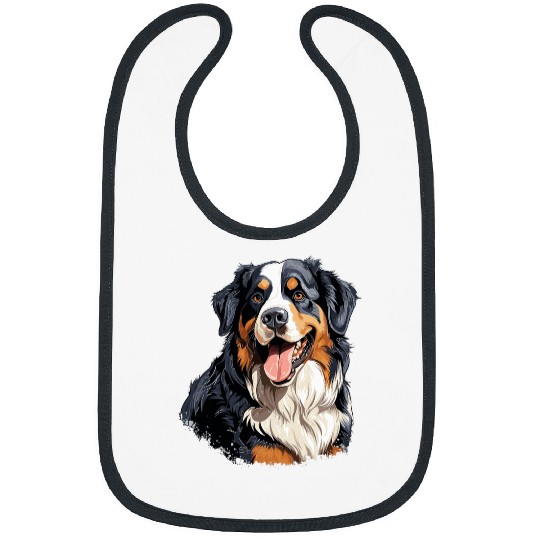 Bernese Mountain Dog Breed Lover Cute Graphic Bibs