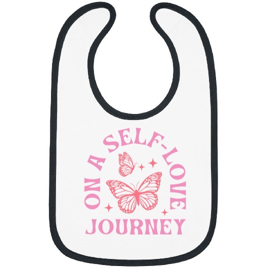 On A Self Love Journey Butterfly Retro Groovy Valentines Day Bibs