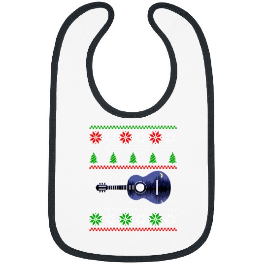 Acoustic Guitar Player Christmas Guitarist Music xmass Lover Bibs