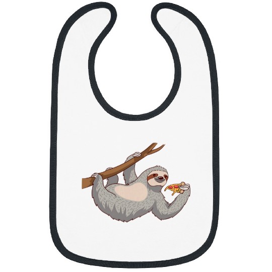 Sloth Pet Pepperoni Pizza Cheese Kawaii Otaku Cartoon Comics Art Bibs