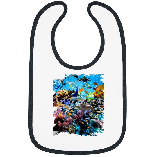 Turtle Pet Ocean Dolphin Shark Turtle Coral Sea Fish Orca Whale Reef Bibs