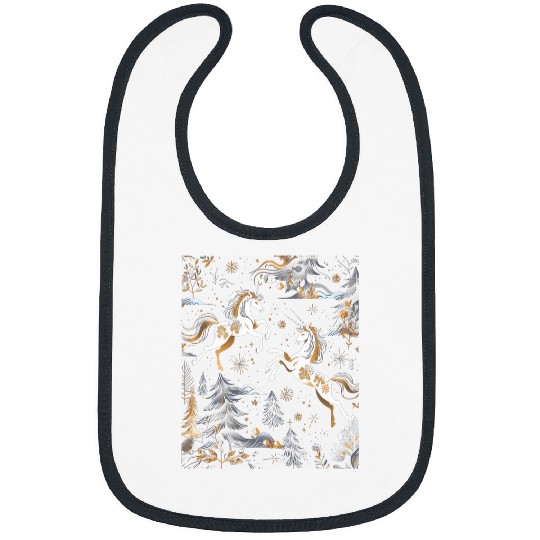 Van Gogh Style Winter Solstice Christmas Unicorns 25 Bibs
