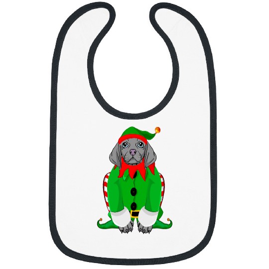 Funny Weimaraner In Elf Christmas Dog Tee Bibs