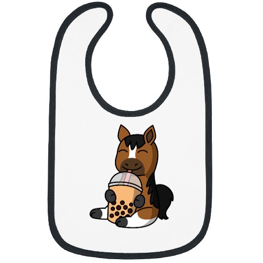Horse Lover Boba Bubble Milk Tea Horse Pet Bibs
