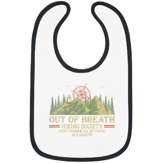 Out Of Breath Hiking Society Camping Retro Bibs