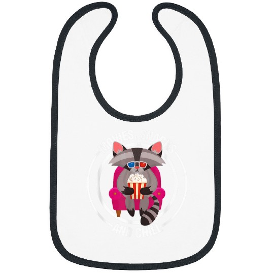Raccoon Pet Movies Snacks And Chill Midnight Snackers Humor Bibs