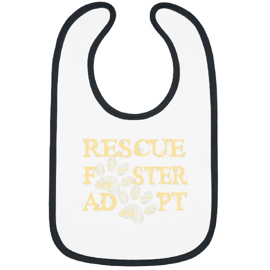 Dog Rescue Mom Paw Word Art Cloud Bibs